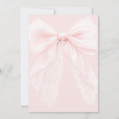 Invitation Fête Moderne de Bébé Fille avec Ruban Rose (Dos)