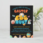Invitation Fête moderne de chasse aux œufs de Pâques noirs (Debout devant)