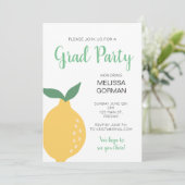 Invitation Fête moderne de citron jaune (Debout devant)