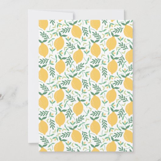 Invitation Fête moderne de citron jaune (Dos)
