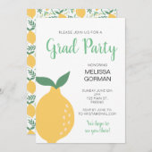 Invitation Fête moderne de citron jaune (Devant / Derrière)