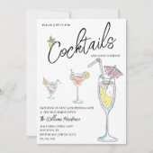 Invitation Fête Moderne de Cocktail (Devant)