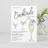 Invitation Fête Moderne de Cocktail (Debout devant)