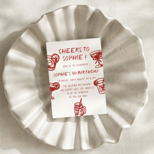 Invitation Fête Moderne de Cocktail pour les 30 ans d'anniver