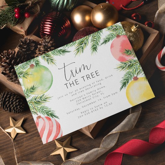 Invitation Fête moderne de décoration de l'arbre de Noël