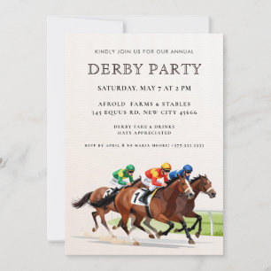 Invitation Fête moderne de derby de chevaux de course équestr