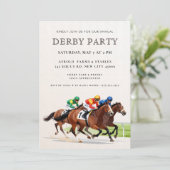 Invitation Fête moderne de derby de chevaux de course équestr (Debout devant)
