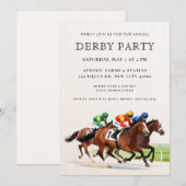 Invitation Fête moderne de derby de chevaux de course équestr (Devant / Derrière)