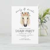 Invitation Fête moderne de derby de chevaux de course invitat (Debout devant)