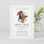 Invitation Fête moderne de derby de chevaux de course invitat (Debout devant)