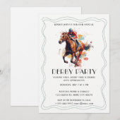 Invitation Fête moderne de derby de chevaux de course invitat (Devant / Derrière)