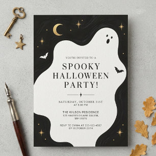 Invitation Fête Moderne de Fantômes pour Halloween Épouvantab