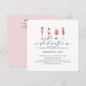 Invitation Fête moderne de la teinte blush (Devant / Derrière)