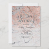 Invitation Fête Moderne de Luxe Rose Gold Tendance et Marbre (Devant)