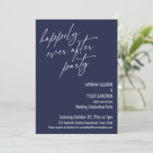 Invitation Fête Moderne de Mariage Heureux Réception Navy (Debout devant)