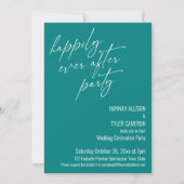 Invitation Fête Moderne de Mariage Teal Réception (Devant)