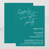 Invitation Fête Moderne de Mariage Teal Réception (Devant / Derrière)