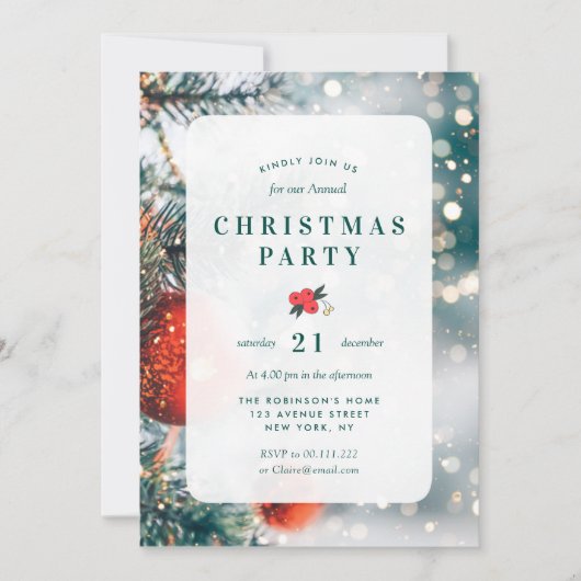 Invitation fête moderne de noël (Devant)