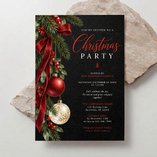 Invitation Fête Moderne de Noël avec Épinette