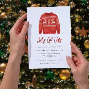 Invitation Fête moderne de Noël avec un T-shirt moche pour le