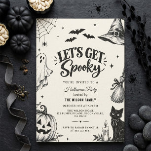 Invitation Fête Moderne d'Halloween : Faisons-nous Épouvanter