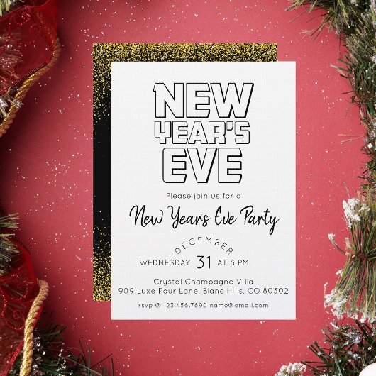 Invitation Fête moderne du Nouvel An