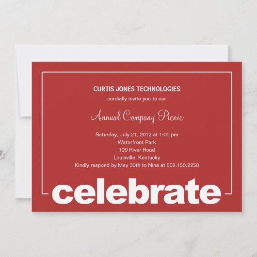 Invitation Fête moderne Invita pour les entreprises et les en (Devant)