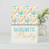 Invitation fête moderne moderne florale or bachelorette (Debout devant)