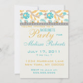 Invitation fête moderne moderne florale or bachelorette (Dos)
