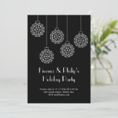 Invitation Fête moderne Noir (Debout devant)