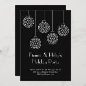 Invitation Fête moderne Noir (Devant / Derrière)