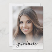 Invitation Fête moderne Noir et Blanc 4-Photo Graduation (Devant)