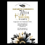 Invitation Fête moderne Noir et Or 70e anniversaire<br><div class="desc">Daisy moderne Noir et Or 70e Anniversaire Invitation Pour Femmes. Il Est Facile De Changer L'Exemple De Texte En Vous Propre En Cliquant Sur Personnaliser. Cliquez Sur Personnaliser/Modifier Avec L'Outil De Création Pour Modifier Le Type De Police, La Couleur De Police, La Taille De Police, Ou Pour Ajouter/Supprimer/Modifier Le Texte...</div>