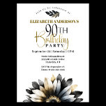 Invitation Fête moderne Noir et Or 90e anniversaire<br><div class="desc">Daisy Noir et Or Moderne 90e Anniversaire Invitation Pour Femmes. Il Est Facile De Changer L'Exemple De Texte En Vous Propre En Cliquant Sur Personnaliser. Cliquez Sur Personnaliser/Modifier Avec L'Outil De Création Pour Modifier Le Type De Police, La Couleur De Police, La Taille De Police, Ou Pour Ajouter/Supprimer/Modifier Le Texte...</div>