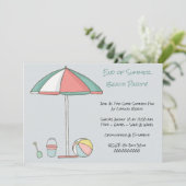 Invitation Fête Moderne sur la Plage (Debout devant)