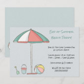 Invitation Fête Moderne sur la Plage (Devant / Derrière)