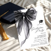 Invitation Fête moderne tendance Black Bow Graduation Party