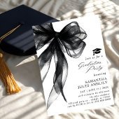 Invitation Fête moderne tendance Black Bow Graduation Party