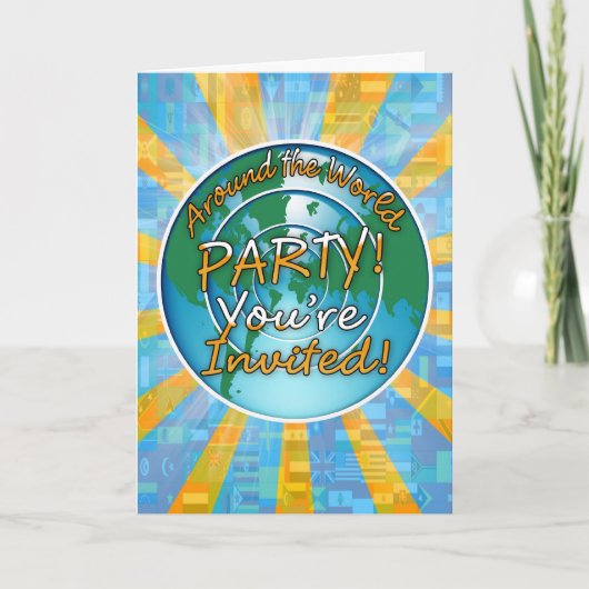 Invitation Fête mondiale avec Globe (Devant)