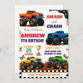 Invitation Fête Monster moderne sur mesure Enfants Monster Tr (Devant / Derrière)