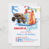 Invitation Fête Monster Truck Smash and Splash Pool (Devant)
