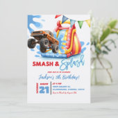 Invitation Fête Monster Truck Smash and Splash Pool (Debout devant)