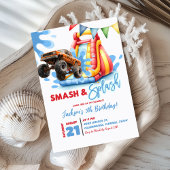 Invitation Fête Monster Truck Smash and Splash Pool