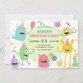 Invitation Fête monstre coloré et drôle (Devant)