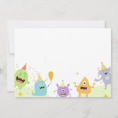 Invitation Fête monstre coloré et drôle (Dos)