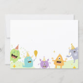 Invitation Fête monstre coloré et drôle (Dos)