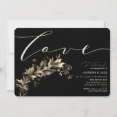 Invitation Fête Moody Vert Beige Black Engagement Party (Devant)