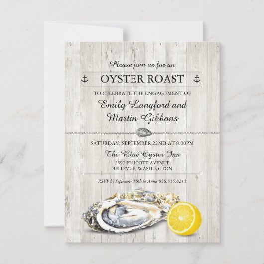 Invitation Fête Naúticale aux Fruits de Mer avec Huîtres Rôti (Devant)