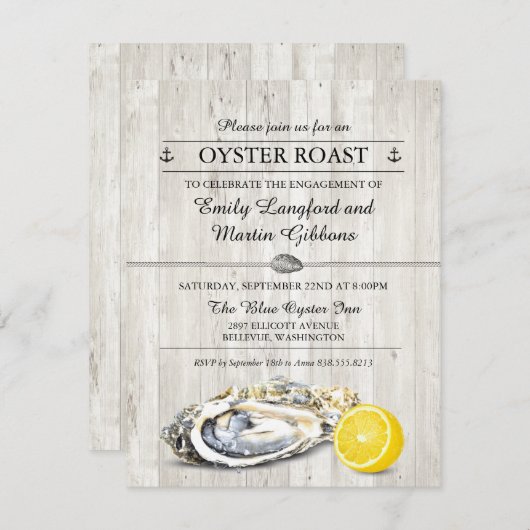 Invitation Fête nautique aux fruits de mer et grillades d'hui (Devant / Derrière)