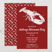 Invitation Fête nautique du homard rouge et blanc (Devant / Derrière)